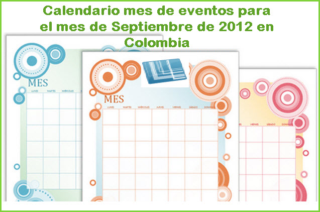 Calendario Septiembre 2012 Calendario 2012 Colombia Calendario De