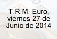 TRM Euro Colombia, Viernes 27 de Junio de 2014