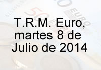 TRM Euro Colombia, martes 8 de Julio de 2014