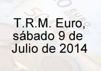 TRM Euro Colombia, sábado 9 de agosto de 2014