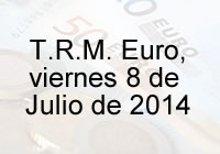TRM Euro Colombia, viernes 8 de agosto de 2014