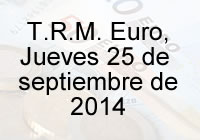 TRM Euro Colombia, Jueves 25 de septiembre de 2014