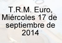 TRM Euro Colombia, miércoles 17 de septiembre de 2014