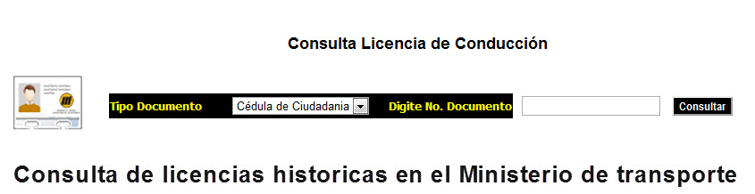 consultar licencia de conducción históricos en colombia