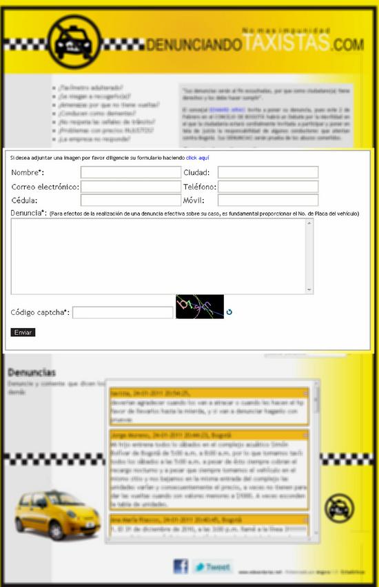 formulario de denuncias en línea denuncioandotaxistas.com