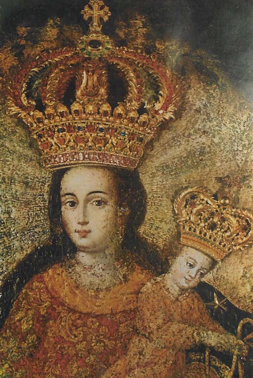 Imagen de la Virgen de Las Lajas y en niño en Ipiales, Nariño