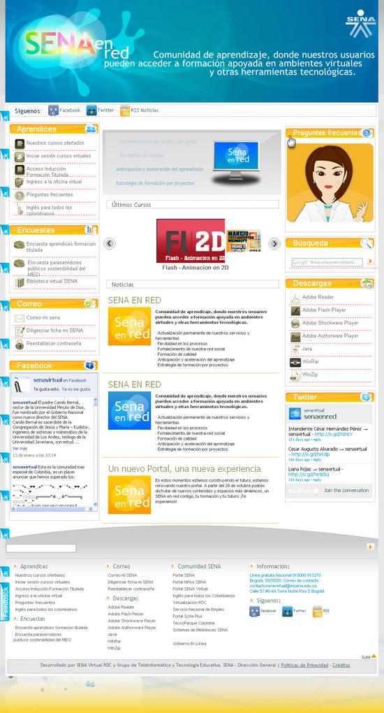 Vista de www.senaenred.edu.co | Pagina web o Home