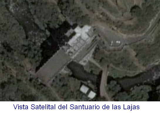 Vista Satelital del Santuario de las Lajas
