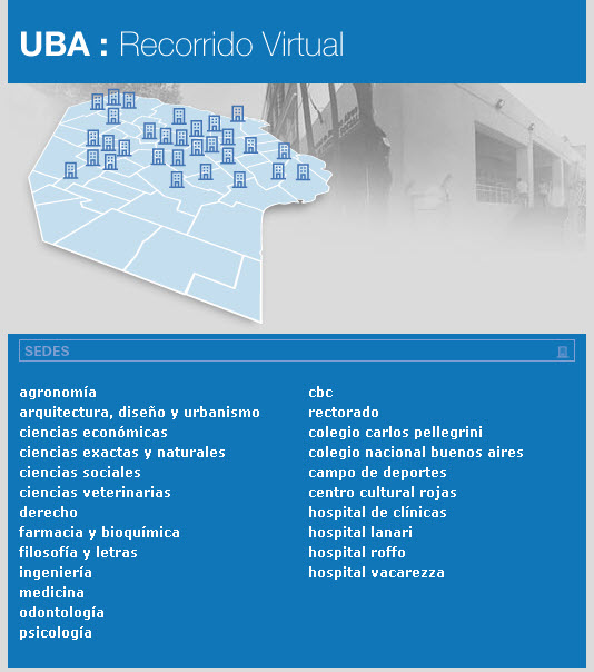 Mapa virtual campus universitario