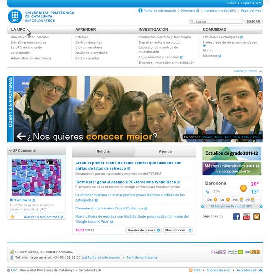 Vista de www.upc.edu | Pagina Web o Home
