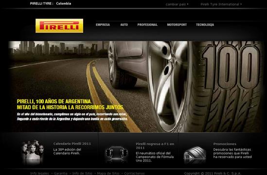 Vista de www.co.pirelli.com | Pagina Web o Home