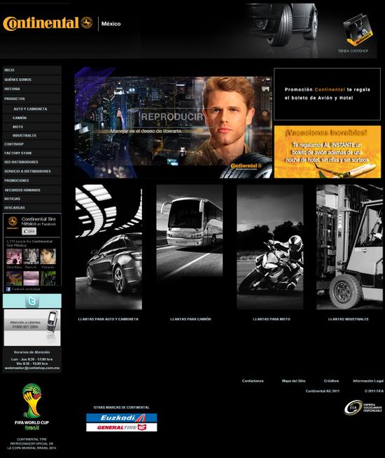 Vista de ww.continentaltire.com.mx | Pagina Web o Home