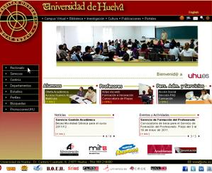 Vista de www.uhu.es | Pagina Web o Home