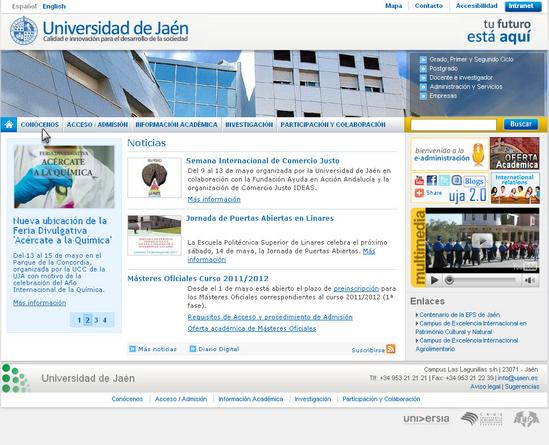 Vista de www.ujaen.es | Pagina web o Home
