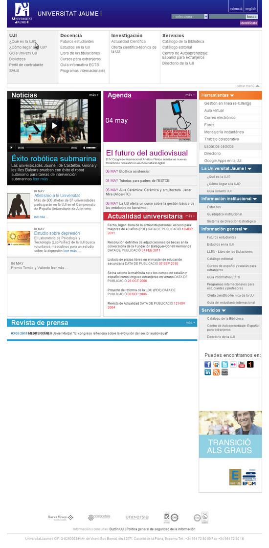 Vista de www.uji.es | Pagina Web o Home