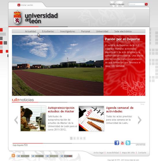 Vista de www.unileon.es | Pagina Web o Home