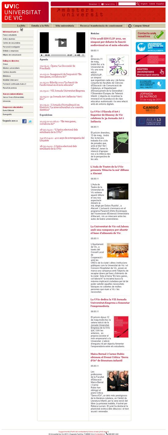 Vista de www.uvic.cat | Pagina web o home