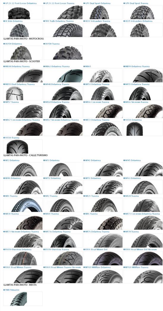 modelos de llantas IRC Tires