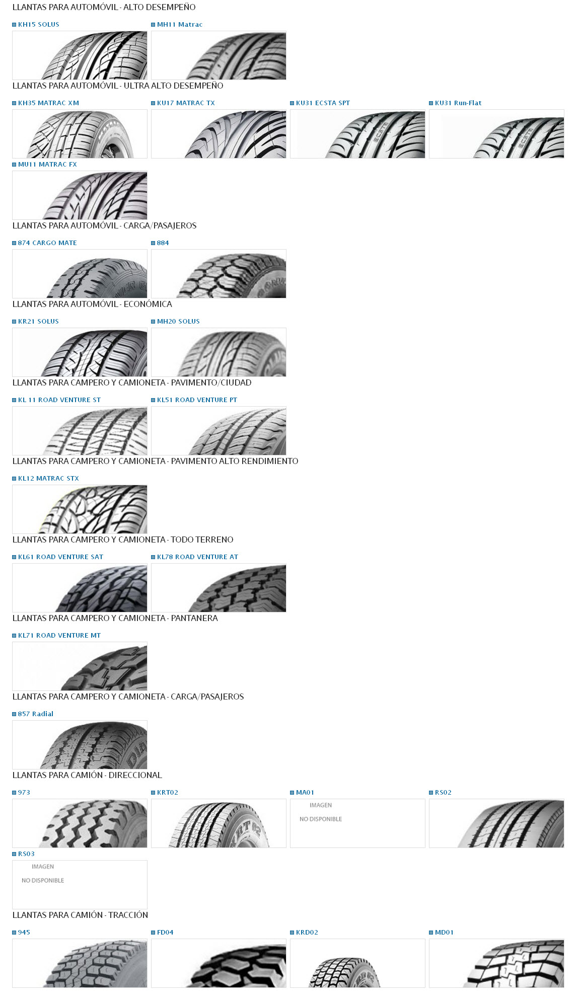 Modelos de Marshal Tires