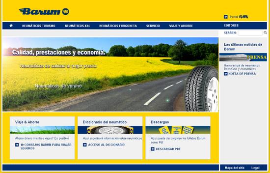 Vista de www.barum-online.com | Pagina Web o Home