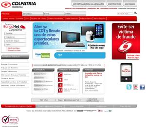 Vista de www.colpatria.com | Pagina Web o Home