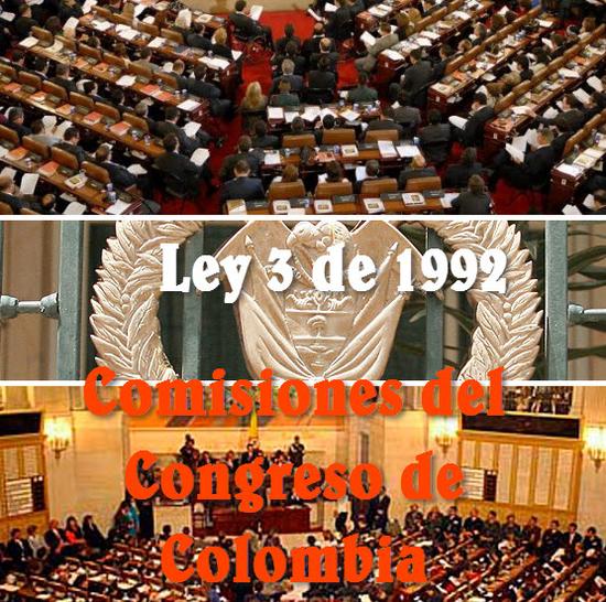 Ley 3 de 1992, Comisiones del Congreso de Colombia