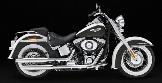 Harley Davidson Softail Deluxe, blanco - negro