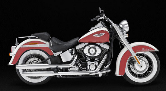 Harley Davidson Softail Deluxe, rojo - blanco