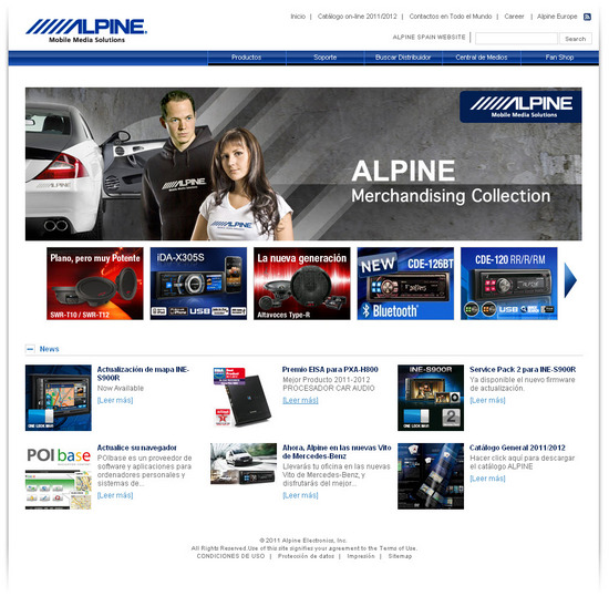 Vista de www.alpine.es | Pagina Web o Home 