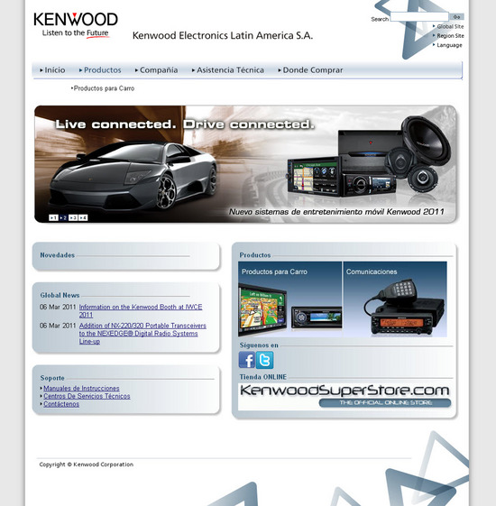 Vista de www.kenwood.com.pa | Pagina Web o Home