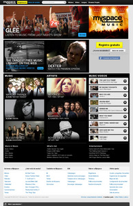 Vista de www.myspace.com | Pagina web o Home