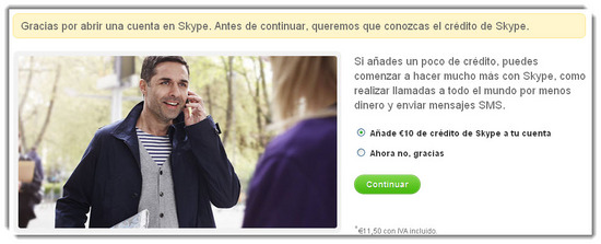Skype registrarse paso 3