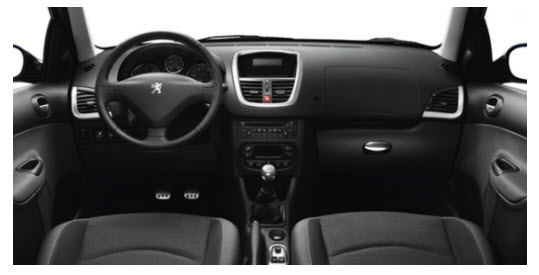 Peugeot 206 2012, cuadro de instrumentos y tablero