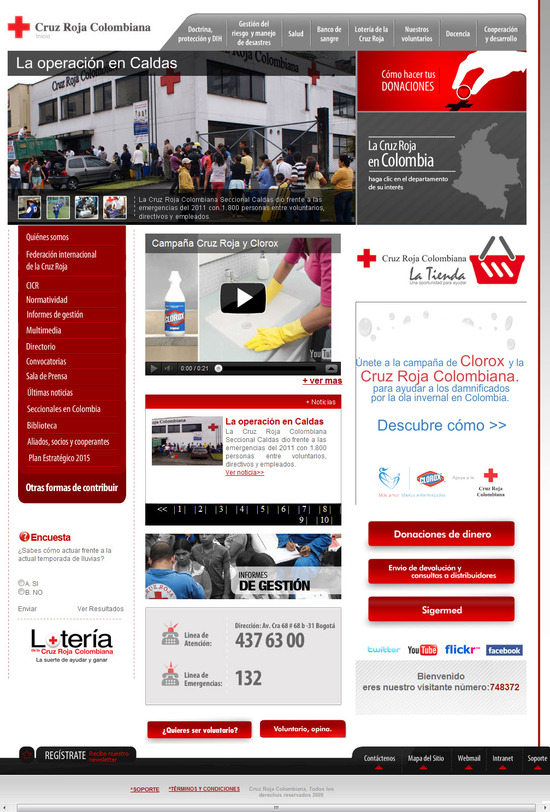 Vista de www.cruzrojacolombiana.org | Pagina Web o Home