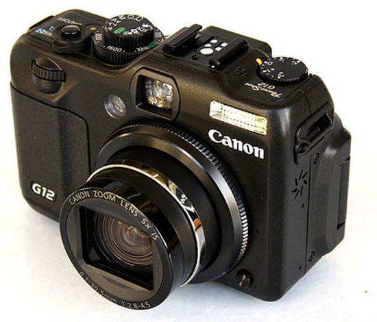 Canon PowerShot G12, Frontal