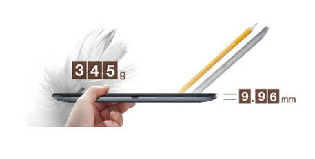 Samsung Galaxy Tab 7 plus 3G, diseño portátil