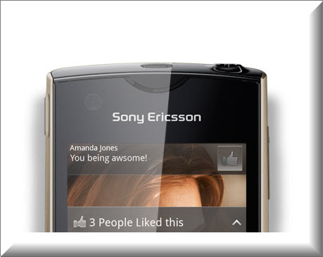 Sony Ericsson Xperia Ray , conectado Facebook