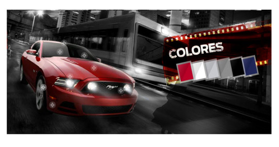 Ford Mustang GT 500 2012, colores
