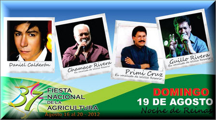 Noche de música y reinas, Fiesta Nacional de la Agricultura 2012