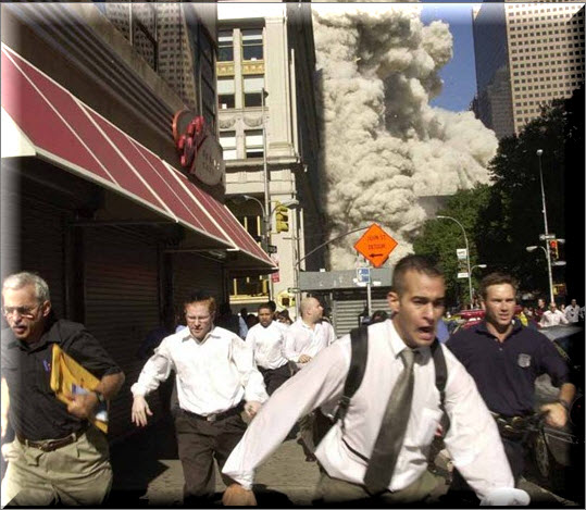 Imagen del 11 de Septiembre pánico en las calles