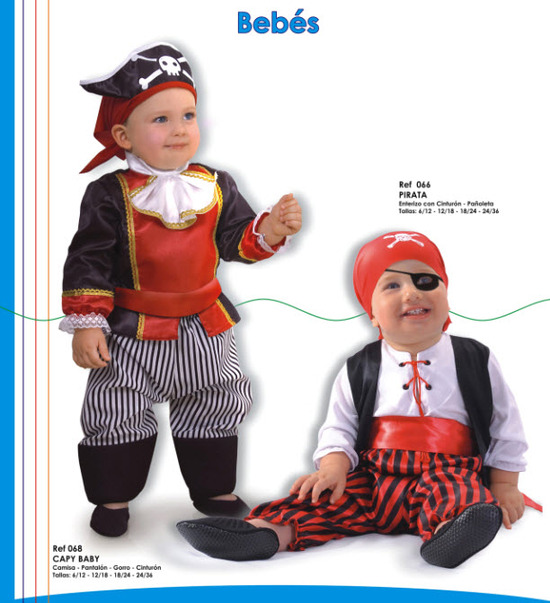 lindos disfraces para bebes de piratas