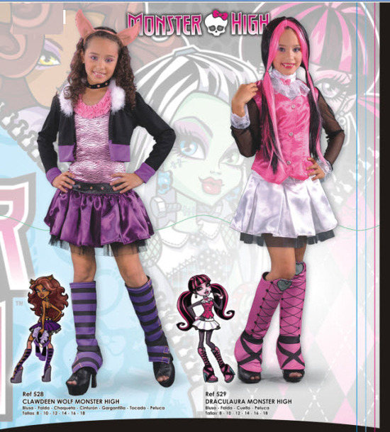 Modernos diseños de disfraces para niñas monster high 