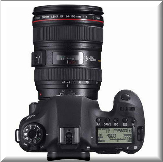 Canon EOS 6D, vista parte de arriba