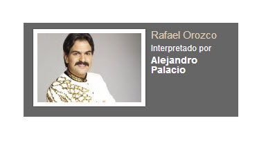 Rafael Orozco interpretado por Alejandro Palacio