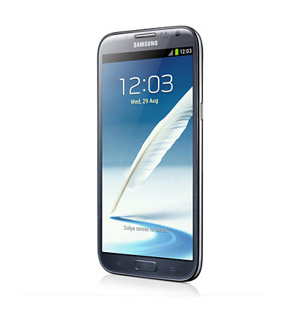 Samsung Galaxy Note II, vista parte frontal