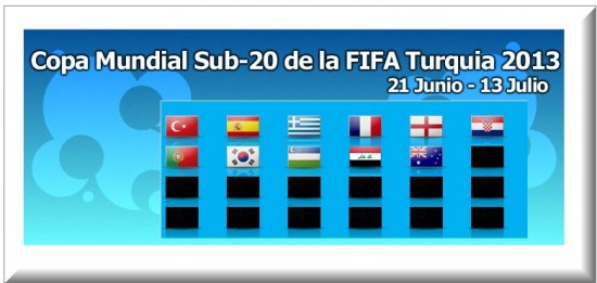 Algunos Equipos que jugaran la Copa Mundial de Fútbol Sub-20 Turquía 2013