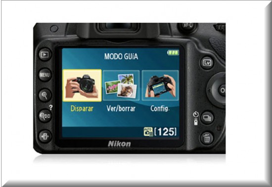 Cámara Nikon D3200 modo de guia