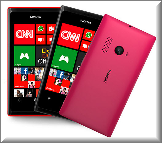 Nokia Lumia 505, vista parte exterior