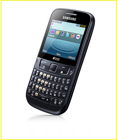 Nuevo Samsung Galaxy Ch@at-357 Duos, vista angulo