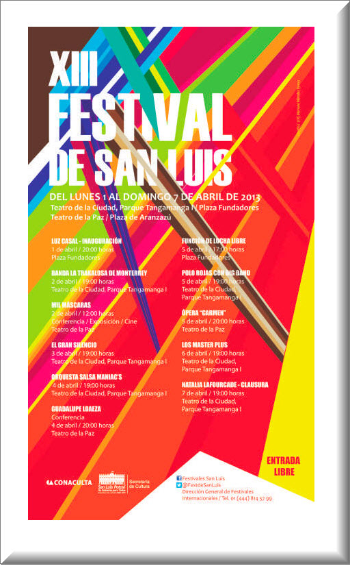Cartel Oficial del Festival de San Luis 2013